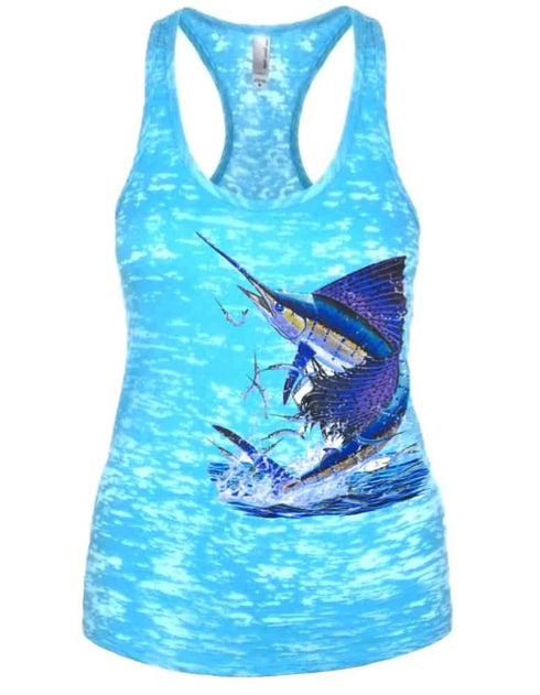 Women's Sailfish Burnout Racerback Tank - KnottyTails
